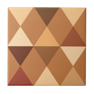 Harlequin / diamantpatroon - Terracotta & brown Tegeltje