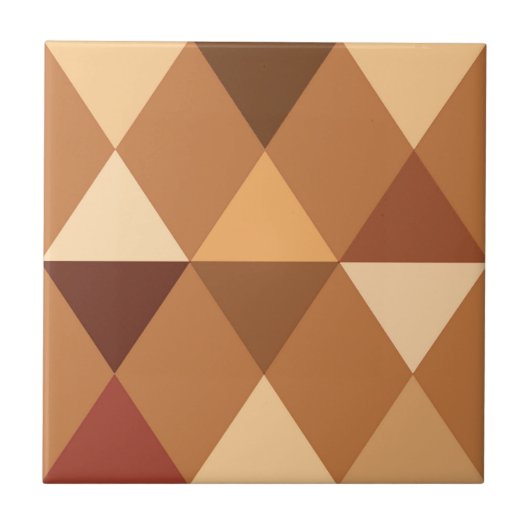 Harlequin / diamantpatroon - Terracotta & brown Tegeltje (Voorkant)