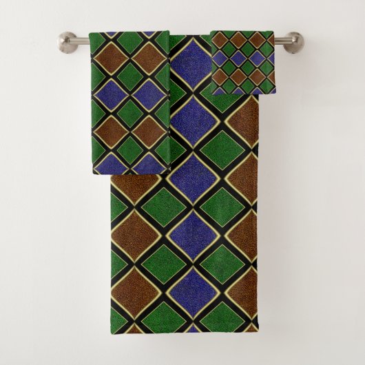 Harlequin diamantrooster: gestructureerde harmonie bad handdoek (Insitu)