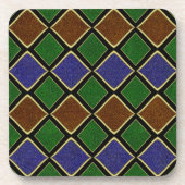 Harlequin diamantrooster: gestructureerde harmonie bier onderzetter (Voorkant)