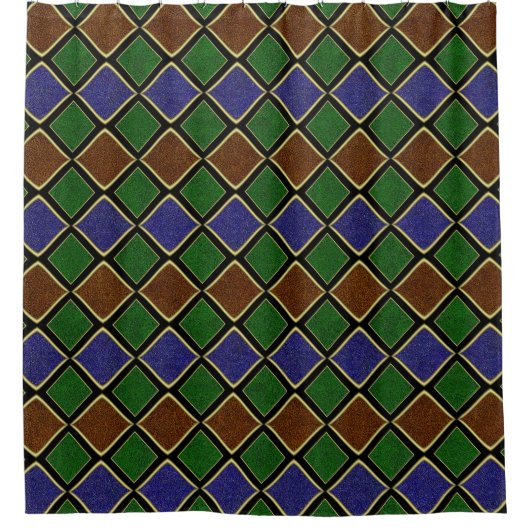 Harlequin diamantrooster: gestructureerde harmonie douchegordijn (Voorkant)