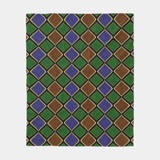 Harlequin diamantrooster: gestructureerde harmonie fleece deken (Voorkant)