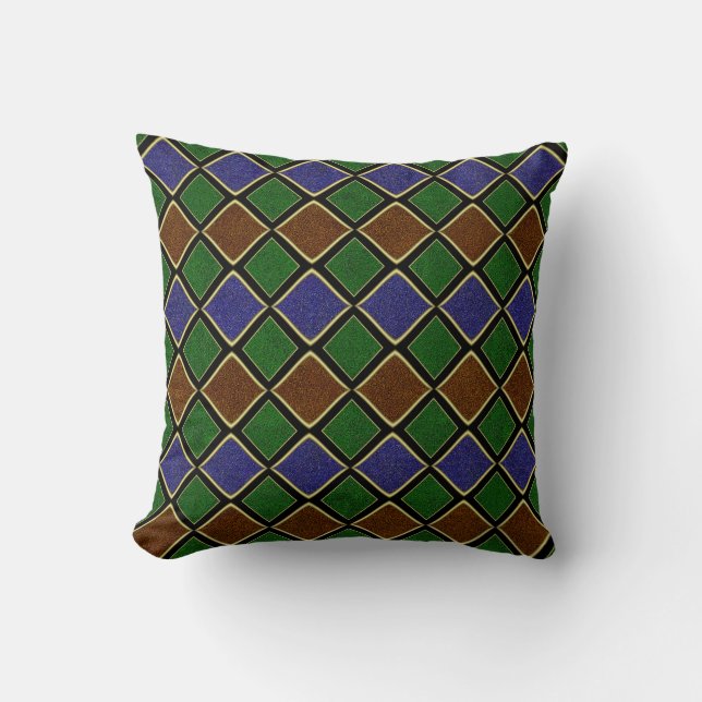 Harlequin diamantrooster: gestructureerde harmonie kussen (Voorkant)