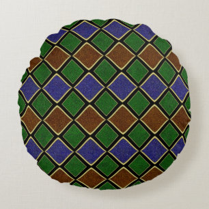 Harlequin diamantrooster: gestructureerde harmonie rond kussen