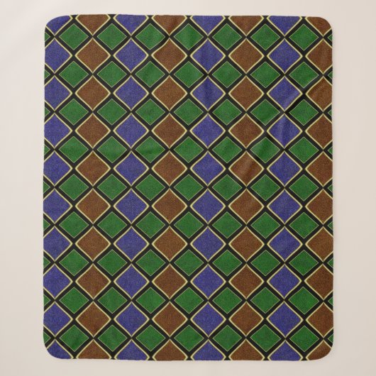 Harlequin diamantrooster: gestructureerde harmonie sherpa deken (Voorkant)