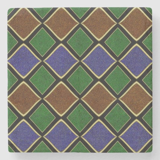 Harlequin diamantrooster: gestructureerde harmonie stenen onderzetter (Voorkant)