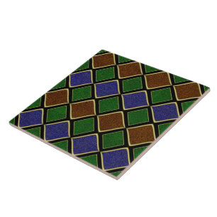 Harlequin diamantrooster: gestructureerde harmonie tegeltje