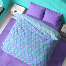 Harlequin Diamond Floral op Baby Blue Dekbed Hoesj