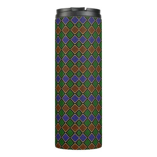 Harlequin Diamond Grid: Textured Harmony Thermosbeker (Achterkant)