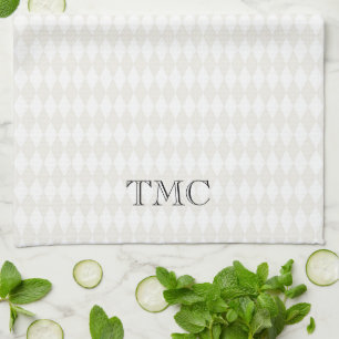 Harlequin Diamond Monogram INITIALEN Classic Chic Theedoek