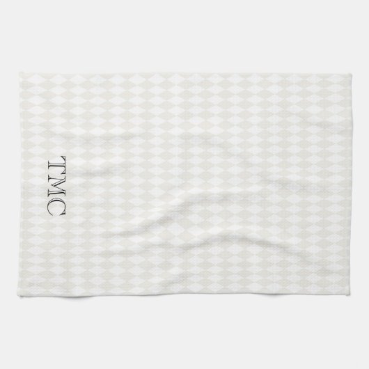 Harlequin Diamond Monogram INITIALEN Classic Chic Theedoek (Horizontaal)