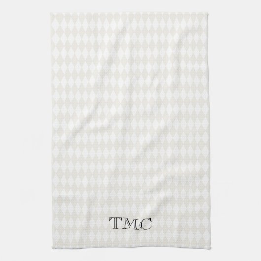 Harlequin Diamond Monogram INITIALEN Classic Chic Theedoek (Verticaal)