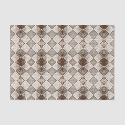  Harlequin Diamond Old Sepia Pattern Tissuepapier (Voorkant)