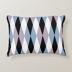 Harlequin Diamond Pattern - Blue and Dusty Lila Accent Kussen