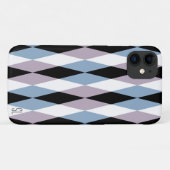 Harlequin Diamond Pattern - Blue and Dusty Lila Case-Mate iPhone Case (Achterkant (horizontaal))
