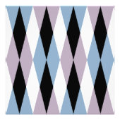 Harlequin Diamond Pattern - Blue and Dusty Lila Foto Afdruk (Voorkant)