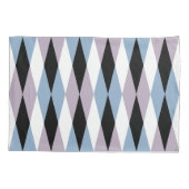 Harlequin Diamond Pattern - Blue and Dusty Lila Kussensloop (Achterkant)