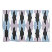 Harlequin Diamond Pattern - Blue and Dusty Lila Kussensloop (Voorkant)