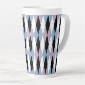Harlequin Diamond Pattern - Blue and Dusty Lila Latte Mok (Rechterhoek)