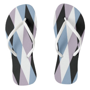 Harlequin Diamond Pattern - Blue and Dusty Lila Teenslippers