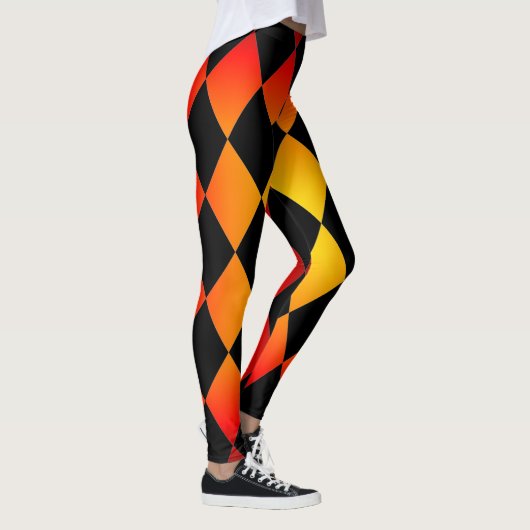 Harlequin ~Diamond Pattern ~ Fire Design ~Leggings Leggings (Rechts)