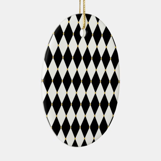 Harlequin Diamond Pattern Keramisch Ornament (Rechts)