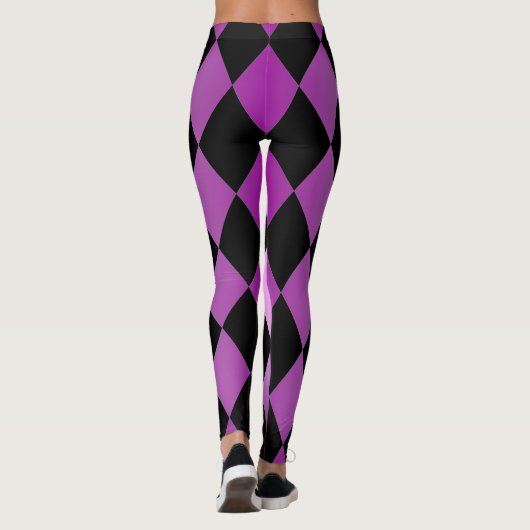 Harlequin ~ Diamond Pattern ~ Roze & Paars design Leggings (Achterkant)