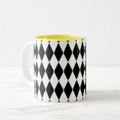 Harlequin Diamond Pattern Tweekleurige Koffiemok (Voorkant links)