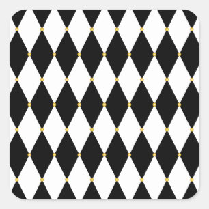 Harlequin Diamond Pattern Vierkante Sticker