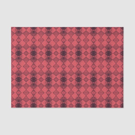 Harlequin Diamond Red Black Pattern Tissuepapier (Voorkant)