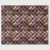 Harlequin Diamonds Paarse en gouden ID1031 Cadeaupapier (Vlak)