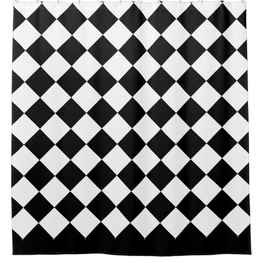 Harlequin Diamonds, zwart en wit Douchegordijn (Voorkant)