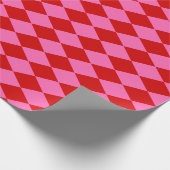 Harlequin Doe-het-zelf Kleuren Rood Heet Roze Cadeaupapier (Hoek)