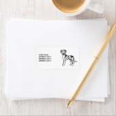 Harlequin Dog Great Cartoon Hond & Tekst Etiket (Insitu)