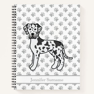 Harlequin Dog Great Cartoon Hond & Tekst Notitieboek