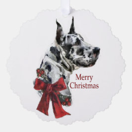 Harlequin Dog Great Christmas Cadeaus Ornament Kaart