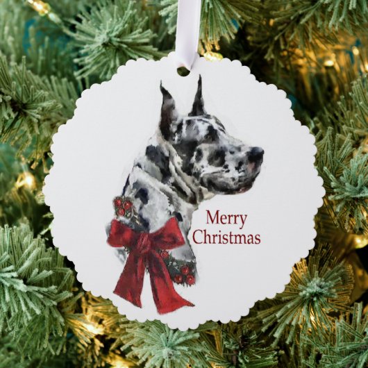 Harlequin Dog Great Christmas Cadeaus Ornament Kaart (Insitu (Drie))
