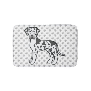 Harlequin Dog Great Dane Schattige Cartoon Hond & Badmat
