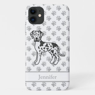 Harlequin Dog Great Dane Schattige Cartoon Hond & Case-Mate iPhone Case