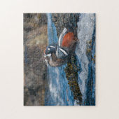 Harlequin Duck in oceaansurf Legpuzzel (Verticaal)