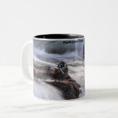 Harlequin Duck Tweekleurige Koffiemok (Voorkant links)