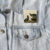 Harlequin Duck Vierkante Button 5,1 Cm (In situ)