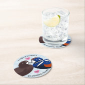 Harlequin Ducks Lovevogels elk jaar Jubileum Ronde Kartonnen Onderzetter (Insitu)