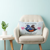 Harlequin Ducks Lovevogels Elk Jubileum jaar Kussen (Stoel)