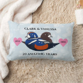 Harlequin Ducks Lovevogels Elk Jubileum jaar Kussen (Deken)