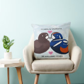 Harlequin Ducks Lovevogels Elk Jubileum jaar Kussen (Stoel)