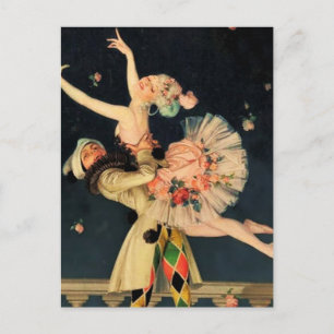 “Harlequin en Columbine” door FX Leyendecker Briefkaart