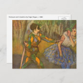 Harlequin en Columbine van Edgar Degas  Kunst Briefkaart (Voorkant / Achterkant)