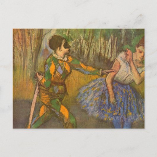 Harlequin en Columbine van Edgar Degas  Kunst Briefkaart (Voorkant)
