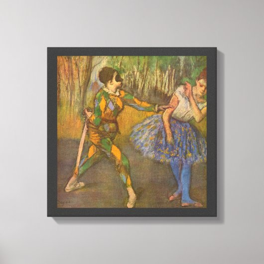Harlequin en Columbine van Edgar Degas  Kunst Canvas Afdruk (Voorkant)